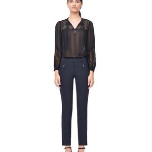 Rebecca Taylor Ava Techy Navy Tapered Pants